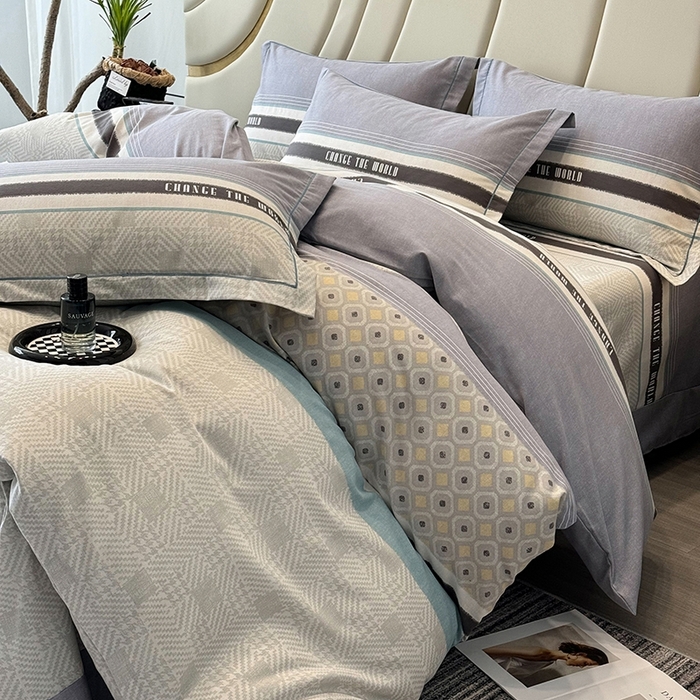 91家纺网 家纺一手货源 找家纺 海洋家纺 2025新款全棉磨毛四件套 摩登气息