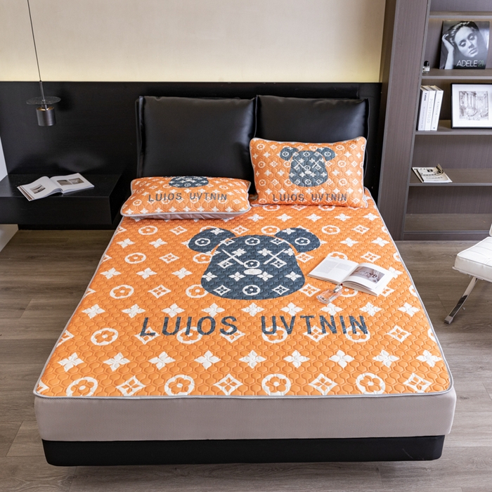 91家纺网 家纺一手货源 找家纺 摩卡（乐趣） 2025新品乳胶凉席 熊头橙