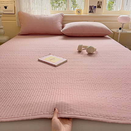 91家纺网 家纺一手货源 找家纺 漫时光 2025新款亲肤舒适纯色素色垫子空调软席 露草