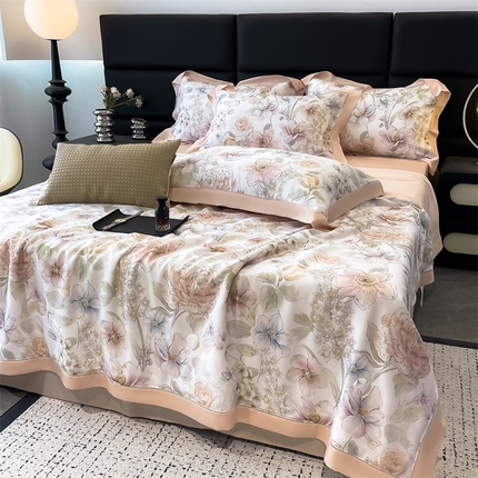 91家纺网 家纺一手货源 找家纺 （总）朵希曼 2025春夏新款50S镂空天丝夏被夏凉被空调被夏被四件套