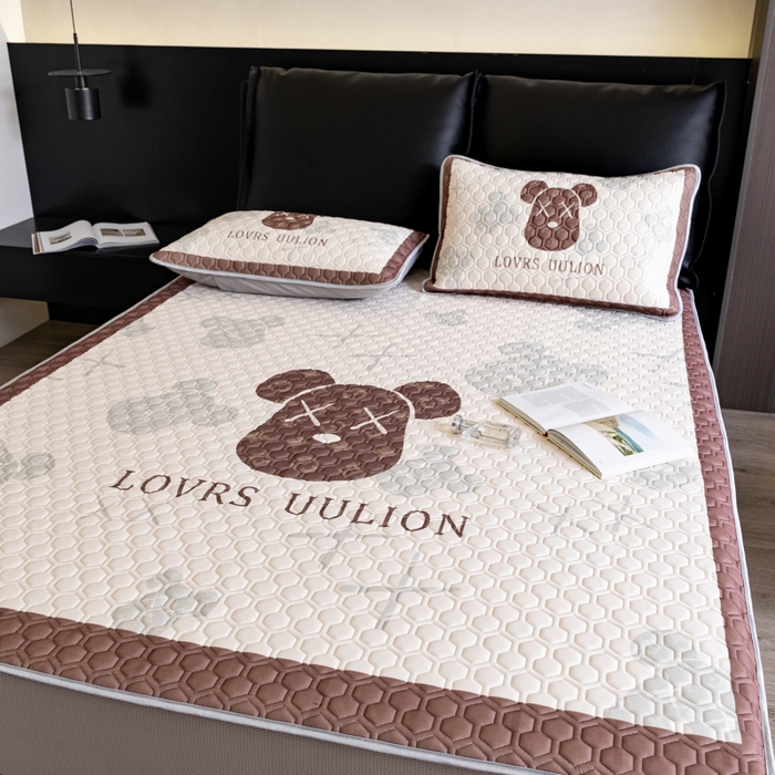 91家纺网 家纺一手货源 找家纺 摩卡（乐趣） 2025新品乳胶凉席 熊头咖