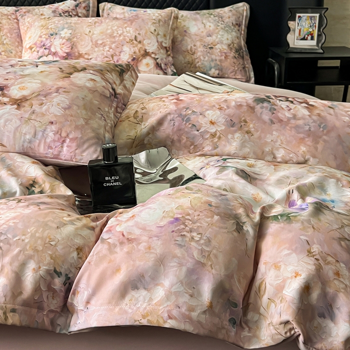 91家纺网 家纺一手货源 找家纺 仟网汇 2025新款棉代尔轻奢系列四件套 梅芙