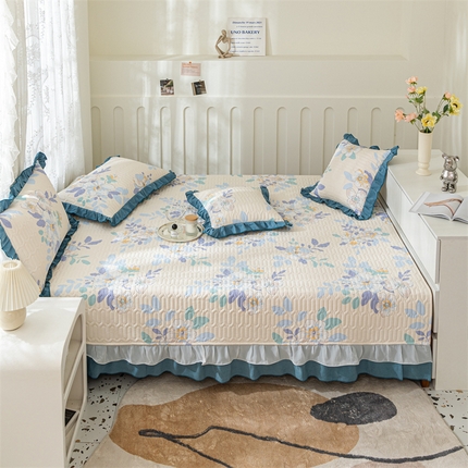 91家纺网 家纺一手货源 找家纺 （总）美优兰 2025新款全棉防滑榻榻米炕垫纯棉床盖三件套