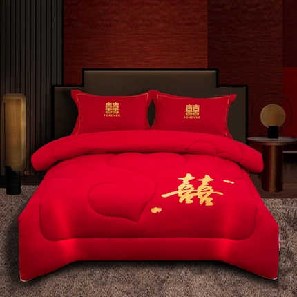 91家纺网 家纺一手货源 找家纺 （总）布乐意 2025新款大红婚庆被子喜被结婚被子被芯