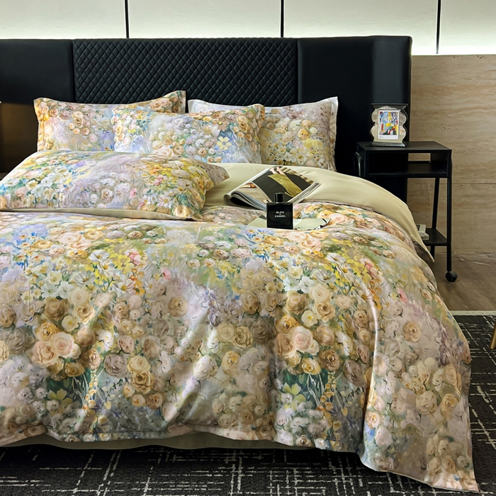 91家纺网 家纺一手货源 找家纺 仟网汇 2025新款棉代尔轻奢系列四件套 华尔兹