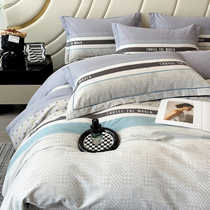 91家纺网 家纺一手货源 找家纺 海洋家纺 2025新款全棉磨毛四件套 摩登气息