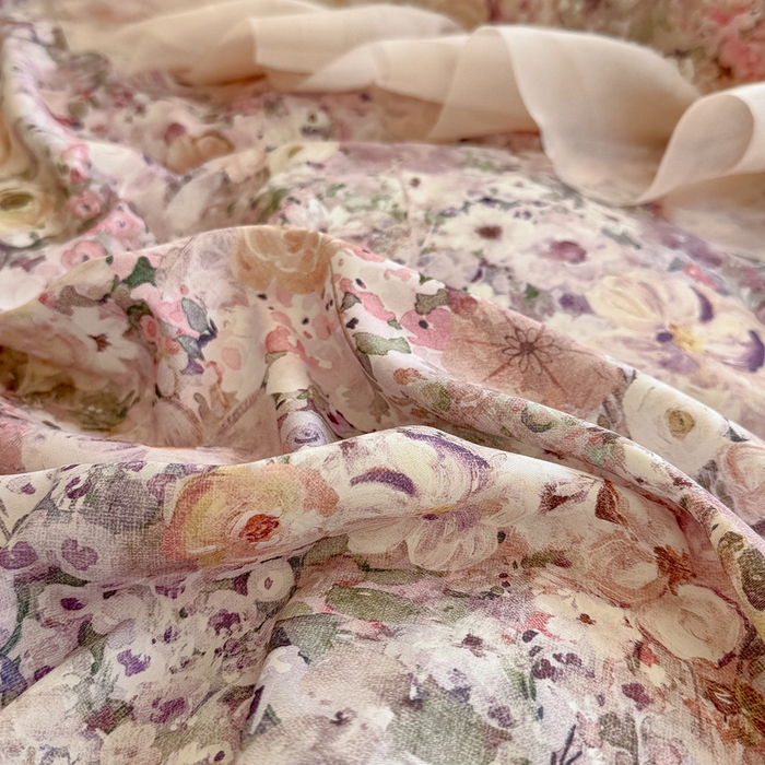 91家纺网 家纺一手货源 找家纺 仟网汇 2025新款韩版棉代尔法式四件套 卡西娅