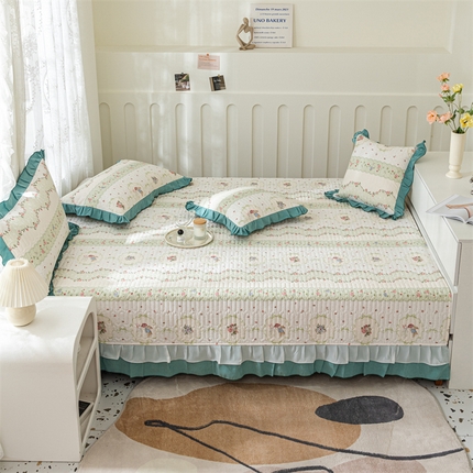 91家纺网 家纺一手货源 找家纺 （总）美优兰 2025新款全棉防滑榻榻米炕垫纯棉床盖三件套