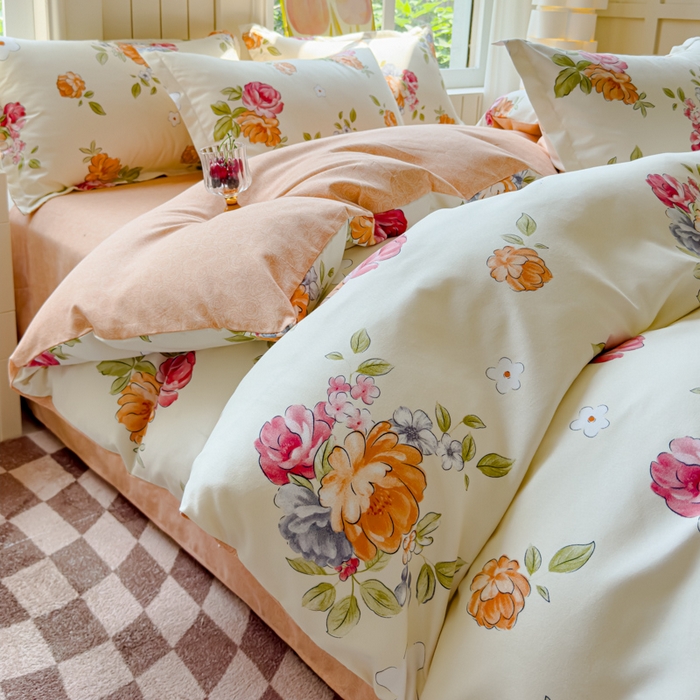 91家纺网 家纺一手货源 找家纺 （总）佑佳家纺 2024新款140克磨毛印花植物羊绒单被套磨毛四件套