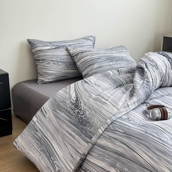 91家纺网 家纺一手货源 找家纺 窝米 2025新品简约时尚双层纱系列四件套 慕尼黑