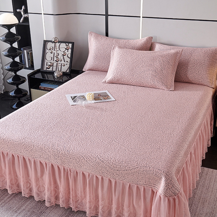 91家纺网 家纺一手货源 找家纺 （总）青雅席业 2025新款7A抗菌母婴级纯乙纶PE刺绣凉感丝床单款