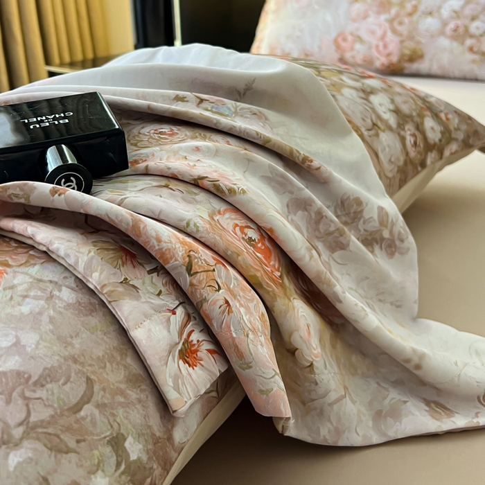 91家纺网 家纺一手货源 找家纺 仟网汇 2025新款棉代尔轻奢系列四件套 南茜