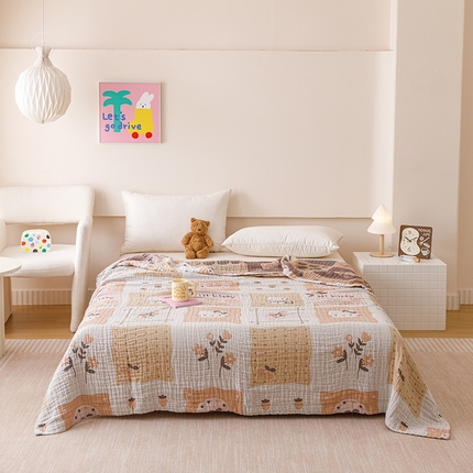 91家纺网 家纺一手货源 找家纺 （总）麻依 2025新款四层全棉纱布毯盖毯毛巾被子被芯