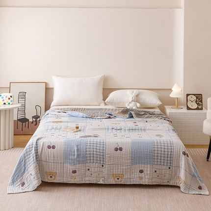 91家纺网 家纺一手货源 找家纺 （总）麻依 2025新款四层全棉纱布毯盖毯毛巾被子被芯