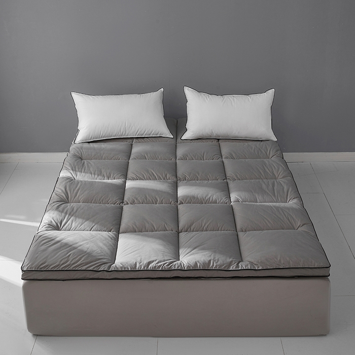 91家纺网 家纺一手货源 找家纺 丽诺床垫 2025新款全棉纯棉防螨软床垫-风格一 全棉软床垫酒店风5cm灰色