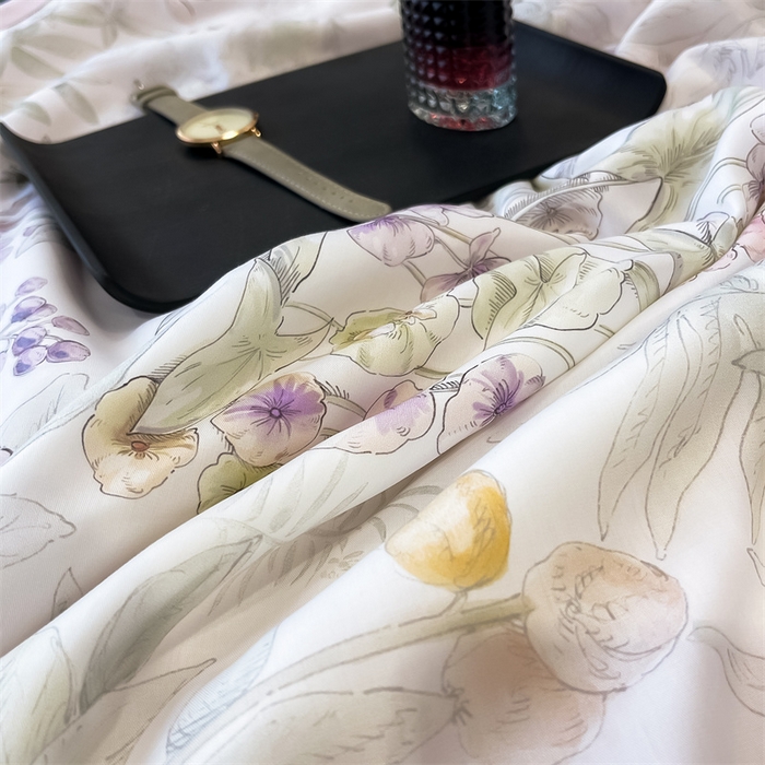 91家纺网 家纺一手货源 找家纺 朵希曼 2025春夏新款50S镂空天丝夏被夏凉被空调被夏被四件套 繁花