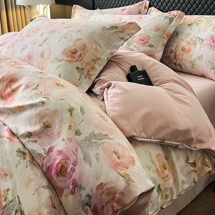 91家纺网 家纺一手货源 找家纺 仟网汇 2025新款棉代尔轻奢系列四件套 伊丽莎