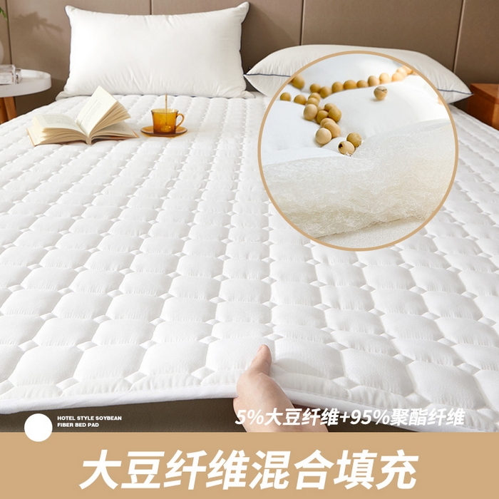 91家纺网 家纺一手货源 找家纺 （总）丽诺床垫 2025新款本色大豆纤维床褥