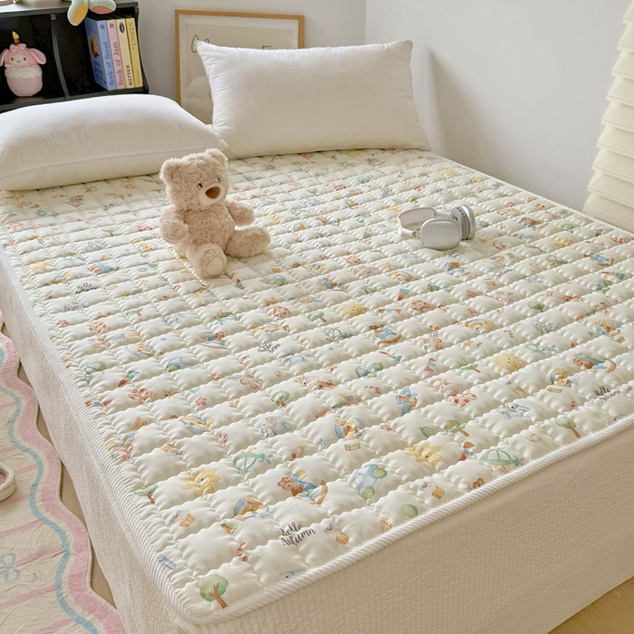 91家纺网 家纺一手货源 找家纺 澳萝拉 2025新款纯棉双层纱印花软床垫床褥 玩具屋