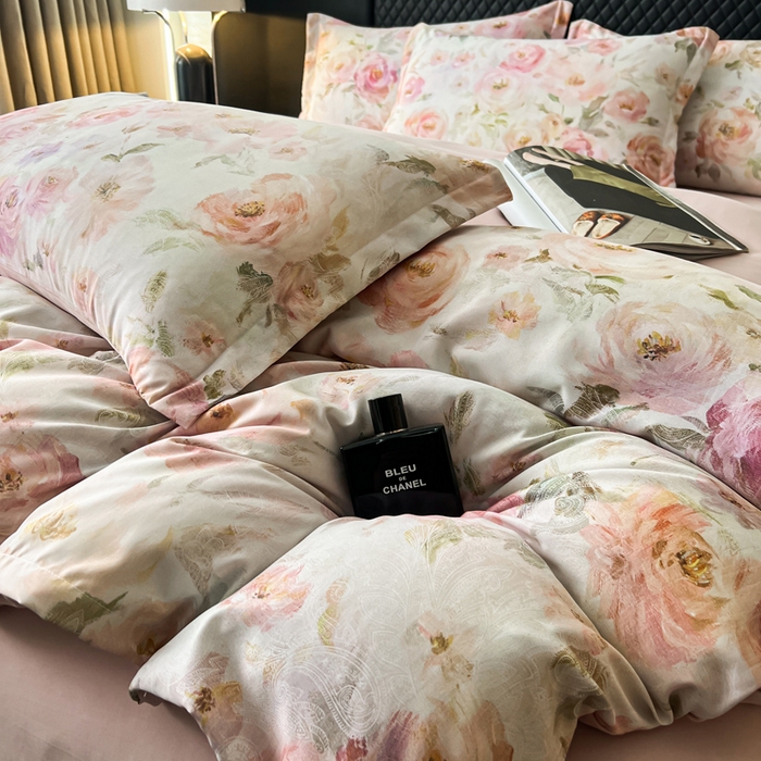 91家纺网 家纺一手货源 找家纺 仟网汇 2025新款棉代尔轻奢系列四件套 伊丽莎