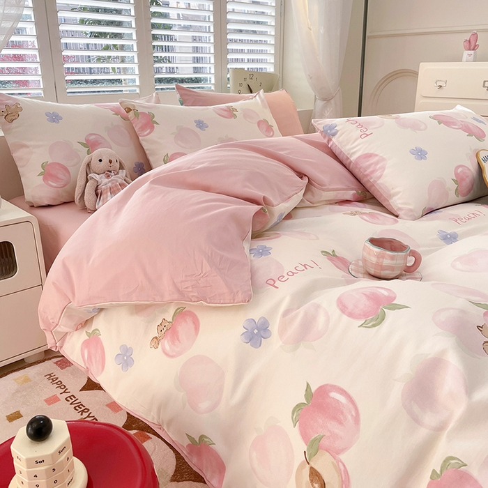 91家纺网 家纺一手货源 找家纺 宜家坊 2025新款全棉13070单床单床笠纯棉单品枕套床笠床单（有预缩尺寸 售后无忧 免费提供买家秀） 蜜桃松鼠