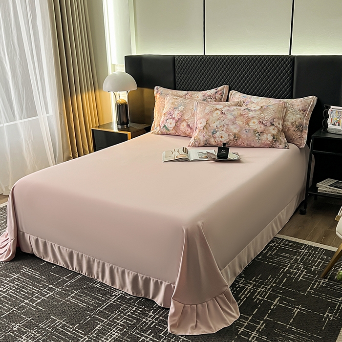 91家纺网 家纺一手货源 找家纺 仟网汇 2025新款棉代尔轻奢系列四件套 梅芙