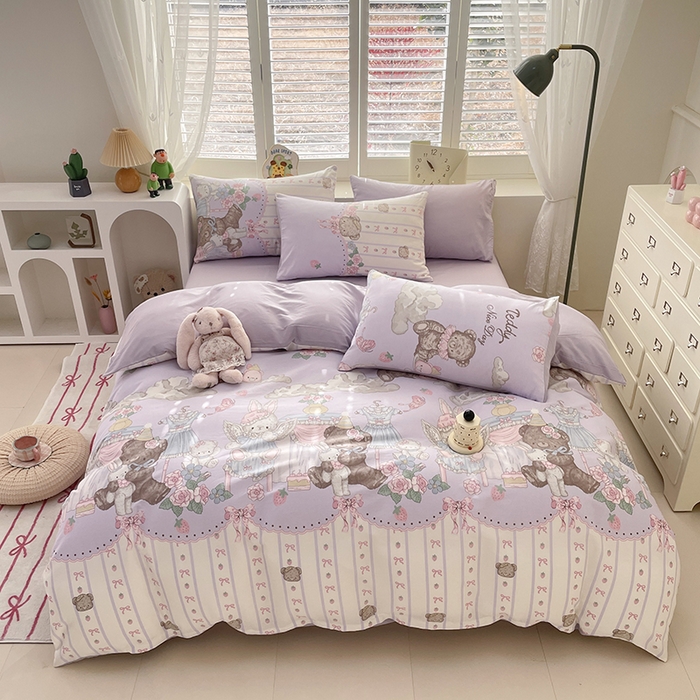 91家纺网 家纺一手货源 找家纺 宜家坊 2025新款全棉13070单床单床笠纯棉单品枕套床笠床单（有预缩尺寸 售后无忧 免费提供买家秀） 童话镇