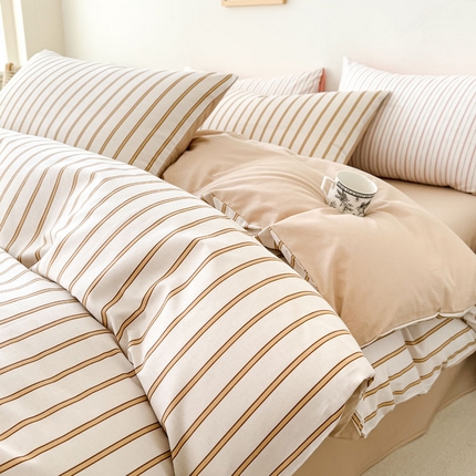 （总）梦舒羽 2025新款40支13372全棉纯棉简约时尚四件套宿舍三件套