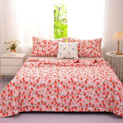 91家纺网 家纺一手货源 找家纺 天瑜 2024新款棉绸苏香绸舒香绸夏被人造棉夏凉被 草莓红