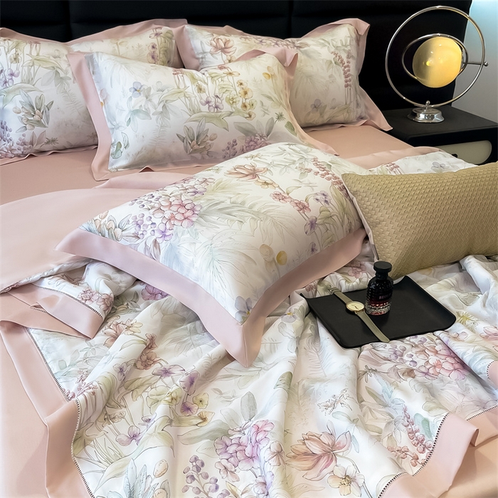 91家纺网 家纺一手货源 找家纺 朵希曼 2025春夏新款50S镂空天丝夏被夏凉被空调被夏被四件套 繁花