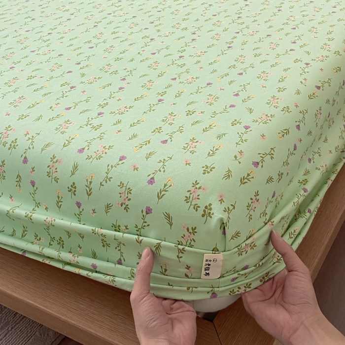 91家纺网 家纺一手货源 找家纺 九亭家纺 2025新款A类全棉老粗布单床笠 初夏