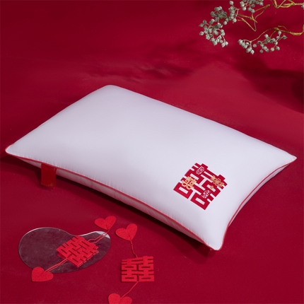 91家纺网 家纺一手货源 找家纺 （总）仁宇枕业 2025新款新品新人大红结婚喜庆富贵喜事婚庆舒适枕系列多规格单人双人长枕头枕芯