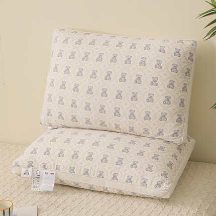 珍贝家纺 2025新款小熊饼干亲肤枕枕头枕芯 小熊饼干-蓝色 低枕48*74cm