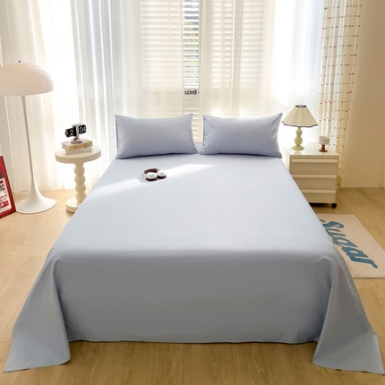 漫时光 2025新款A类40s纯棉水洗棉单品系列-单床单 天青色