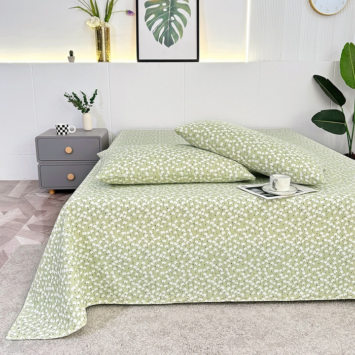 91家纺网 家纺一手货源 找家纺 伊而梦蚊帐 2025新款原棉老粗布床单 绿棉花