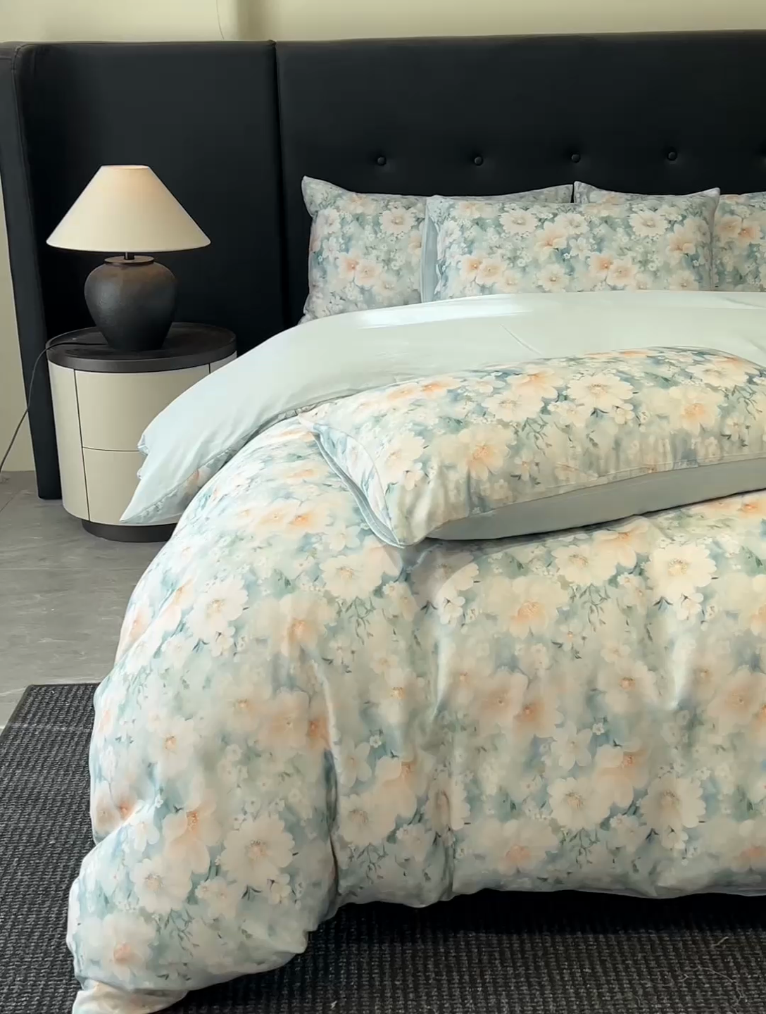 91家纺网 家纺一手货源 找家纺 慕晨 2025春夏新品莱赛尔天丝数码印花四件套莱赛尔夏被四件套天丝夏凉被直播热款 芳馨-兰