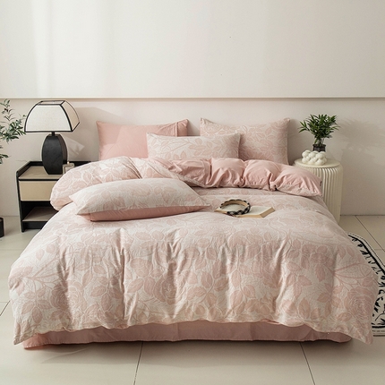 倾慕家纺 2025新款倾慕全棉3D立体提花纯棉系列四件套 繁花