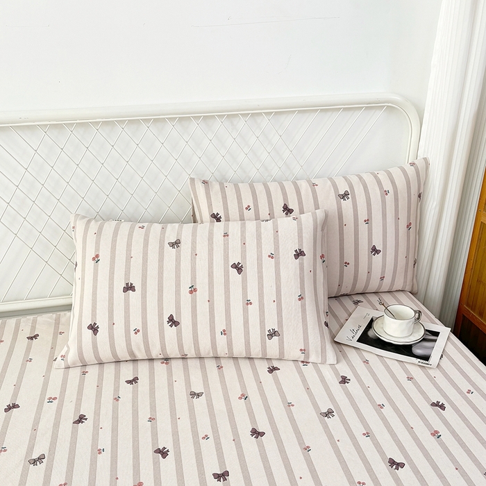 91家纺网 家纺一手货源 找家纺 伊而梦蚊帐 2025新款原棉老粗布床笠 蝴蝶结