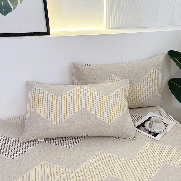 91家纺网 家纺一手货源 找家纺 伊而梦蚊帐 2025新款原棉老粗布床单 波浪条