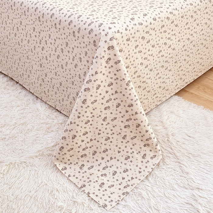 91家纺网 家纺一手货源 找家纺 伊而梦蚊帐 2025新款A类老粗布抗菌床单 灰兰花-米