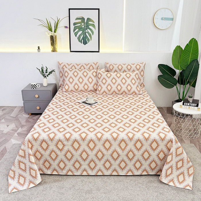 91家纺网 家纺一手货源 找家纺 伊而梦蚊帐 2025新款原棉老粗布床单 菱格棕