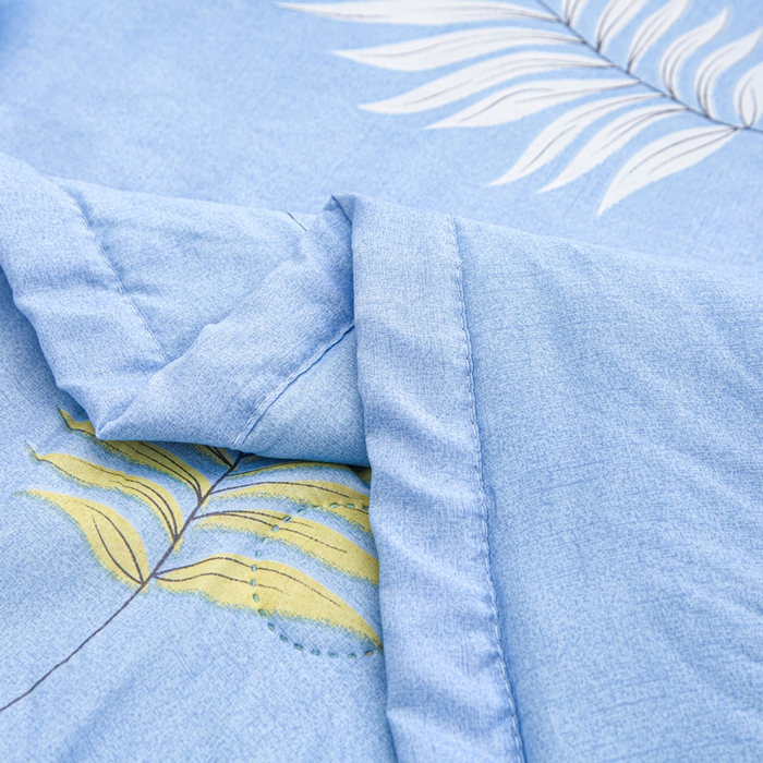 91家纺网 家纺一手货源 找家纺 侨鑫 2025新款亲肤水洗棉夏被宽边 心悦蓝