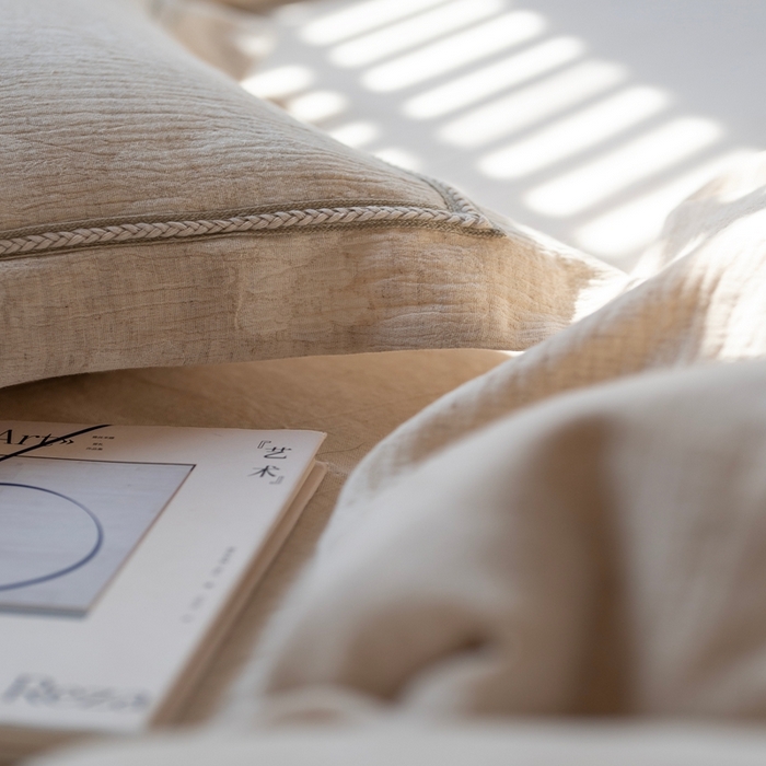 91家纺网 家纺一手货源 找家纺 （总）璞素2025新款棉麻四件套-丁香