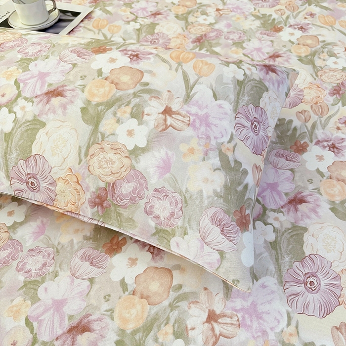 91家纺网 家纺一手货源 找家纺 伊而梦蚊帐 2025新款原棉老粗布床笠 满庭芳