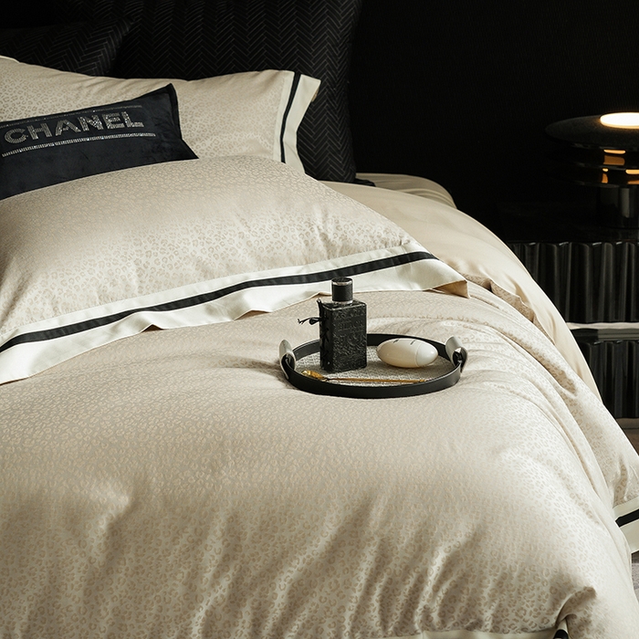 91家纺网 家纺一手货源 找家纺 涞澳家纺 2025新款天丝棉色织提花四件套 娇奈儿-浅瓦金