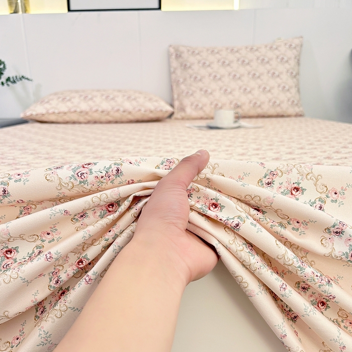 91家纺网 家纺一手货源 找家纺 伊而梦蚊帐 2025新款原棉老粗布床单 玫瑰格