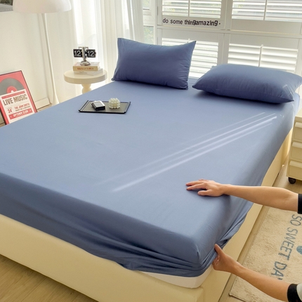 漫时光 2025新款A类40s纯棉水洗棉单品系列-单床笠 宾利蓝