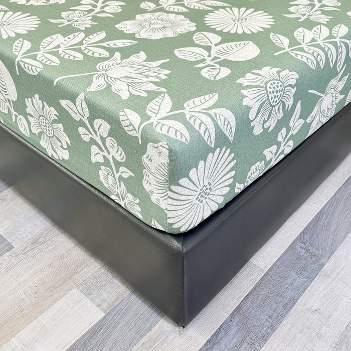 91家纺网 家纺一手货源 找家纺 伊而梦蚊帐 2025新款原棉老粗布床笠 春草青