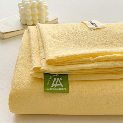 罗亿家纺 2025新款云感提花双层纱定标minmin(系列)床单 奶黄