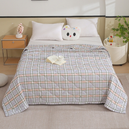 被多多被业  2025新款清新印花亲肤绒超声波工艺夏凉被 几何